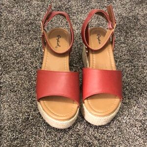 Red Platform Sandals by Report
